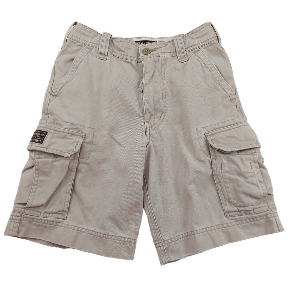 Abercrombie & Fitch Cargo Shorts Kids Boys 8 Khaki Cotton Casual Outdoor